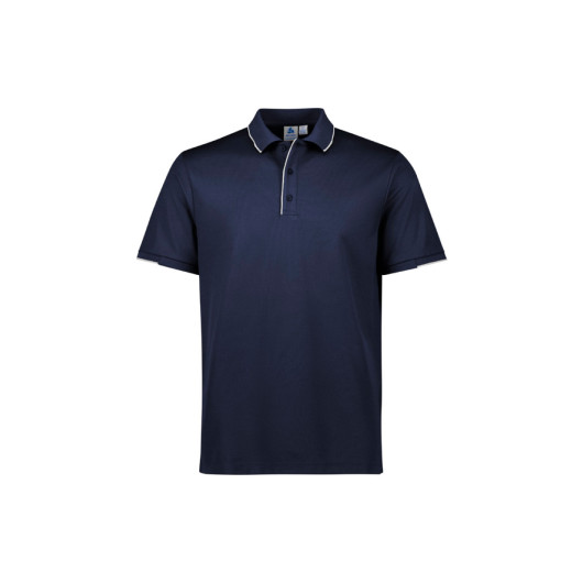 Mens Focus Short Sleeve Polos Navy White